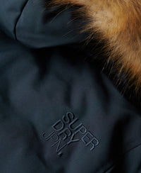 Everest Faux Fur Hooded Parka Coat - Nordic Chrome Navy - Superdry Singapore
