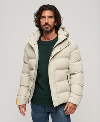 Hooded Microfibre Sports Puffer Jacket - Chateau Grey - Superdry Singapore