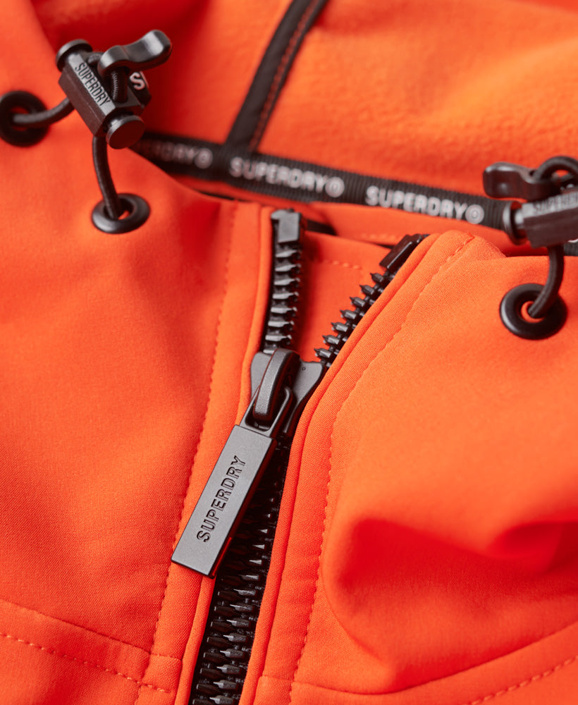 Fleece Lined Softshell Hooded Jacket - Bold Orange - Superdry Singapore
