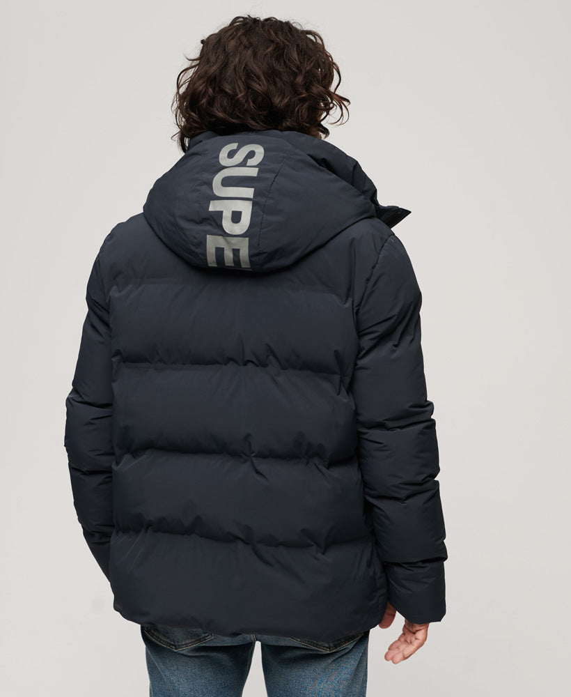 Hooded Boxy Puffer Jacket - Eclipse Navy - Superdry Singapore