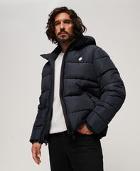 Hooded Sports Puffer Jacket - Eclipse Navy