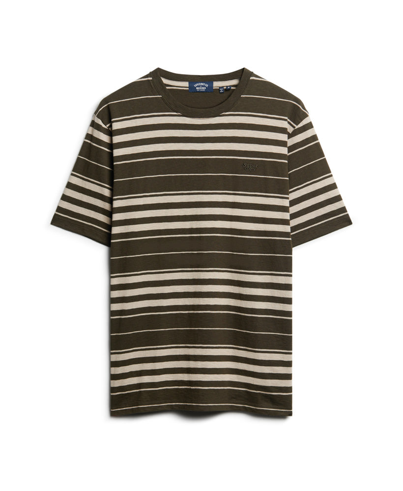Relaxed Stripe T-Shirt - Olive Stripe - Superdry Singapore