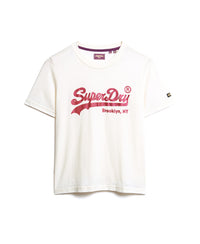 Embellished Vintage Logo T-Shirt - Desert Bone Off White - Superdry Singapore