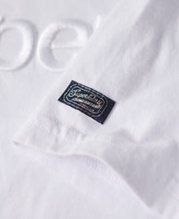 Tonal Embroidered Logo T Shirt - Optic - Superdry Singapore