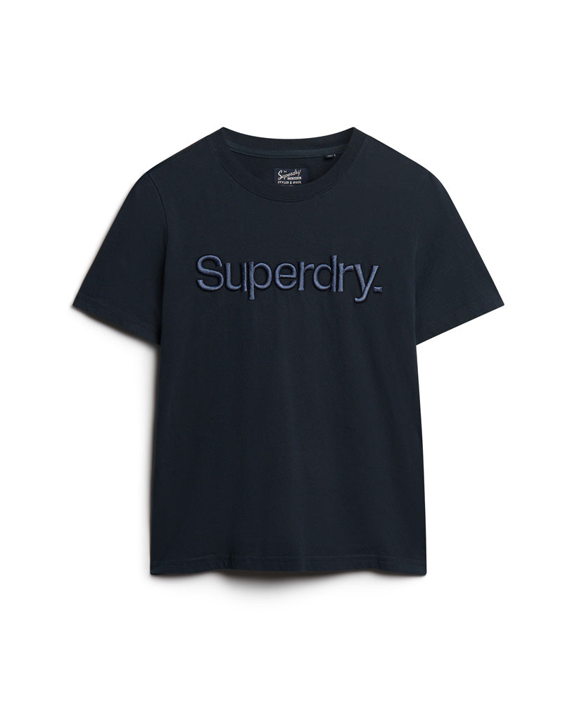 Tonal Embroidered Logo T Shirt - Superdry Singapore