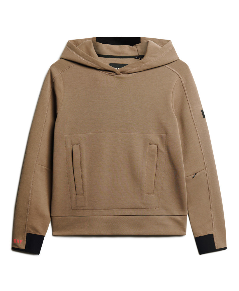 Code Tech Relaxed Hoodie - Fossil Brown - Superdry Singapore