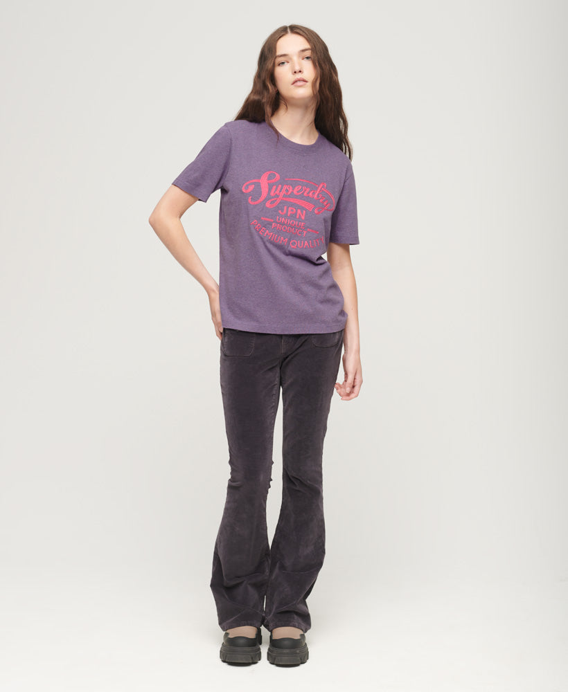 Athletic Script Graphic T-Shirt - Grape Jam Purple - Superdry Singapore