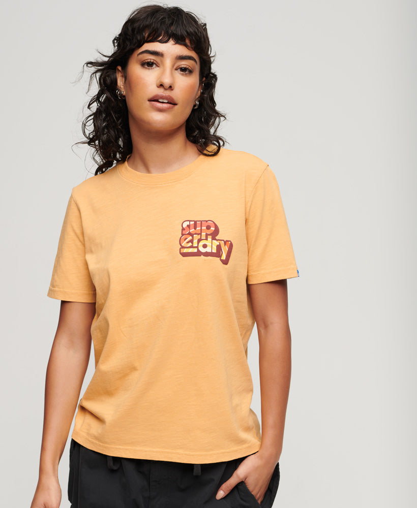 70s Classic Logo T-Shirt - Draft Beige - Superdry Singapore