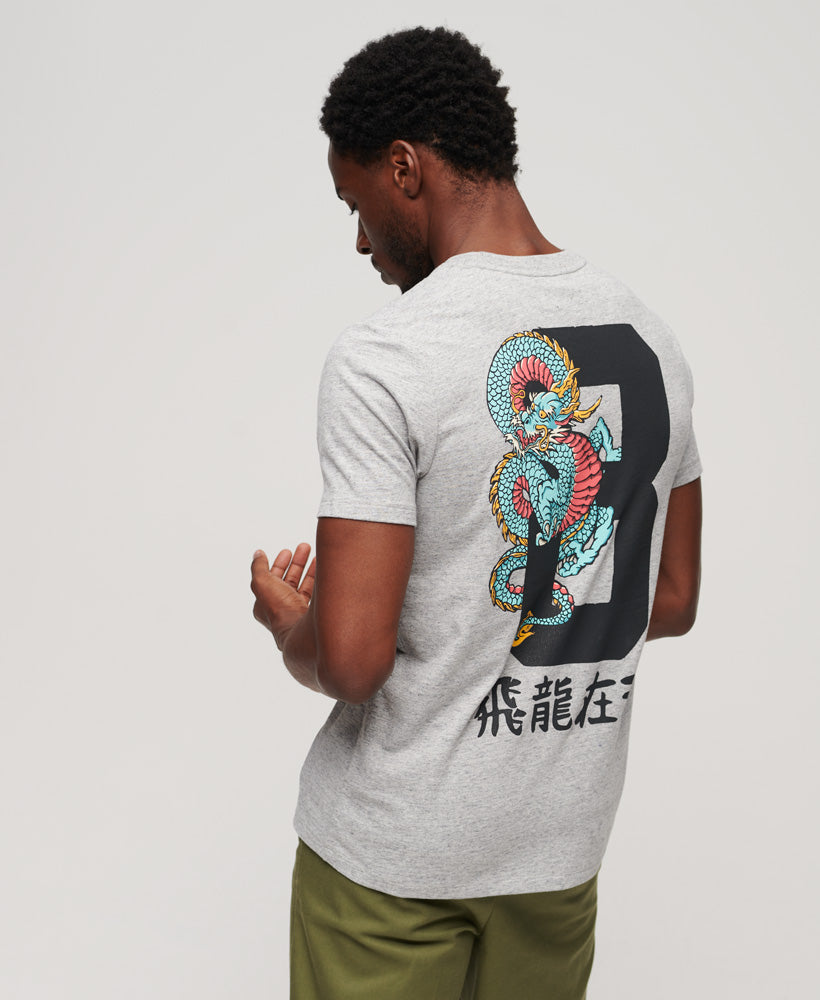 Cny Graphic Tee - Athletic Grey Marl - Superdry Singapore