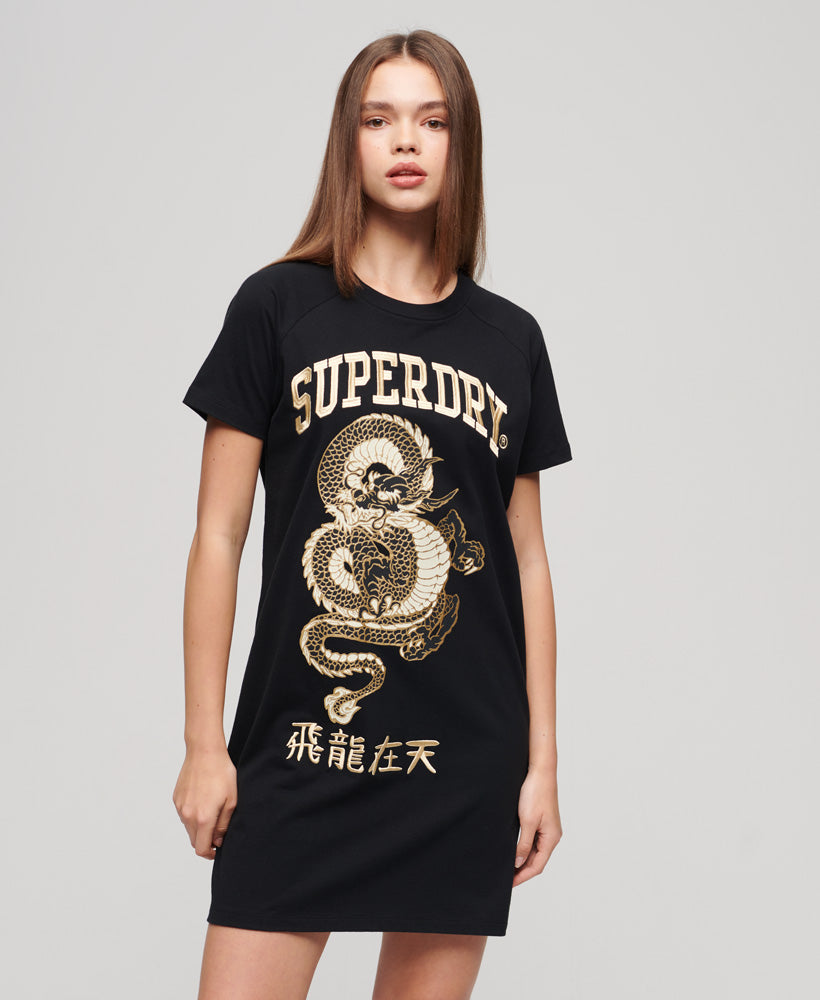 Cny Graphic T-dress - Jet Black - Superdry Singapore