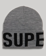 Branded Knitted Beanie - Silver