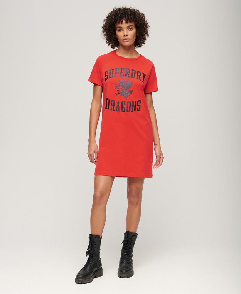 Cny Graphic T-dress - Sunset Red - Superdry Singapore