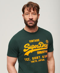 Neon Vintage Logo T-Shirt - Enamel Green - Superdry Singapore