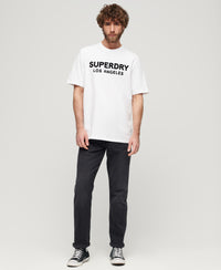Luxury Sport Loose Fit T-Shirt - Brilliant White - Superdry Singapore