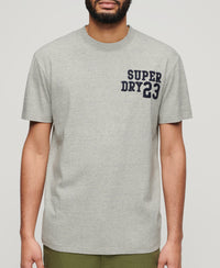 Embroidered Superstate Athletic Logo T-Shirt - Grey Fleck Marl - Superdry Singapore