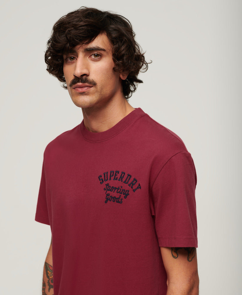 Embroidered Superstate Athletic Logo T-Shirt - Chilli Pepper Red - Superdry Singapore