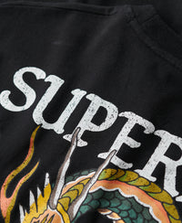 Tattoo Graphic Loose Fit T-Shirt - Washed Black - Superdry Singapore