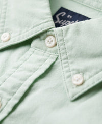 Organic Cotton Long Sleeve Oxford Shirt - Light Green - Superdry Singapore