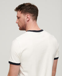 Ringer Workwear Graphic T-Shirt - Winter White/Eclipse Navy - Superdry Singapore