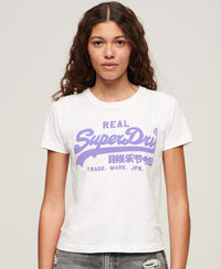 Neon Vl Graphic Fitted Tee - Optic - Superdry Singapore