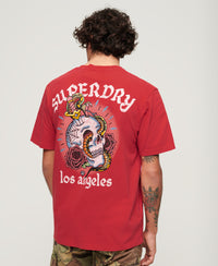Tattoo Graphic Loose Fit T-Shirt - Soda Pop Red - Superdry Singapore
