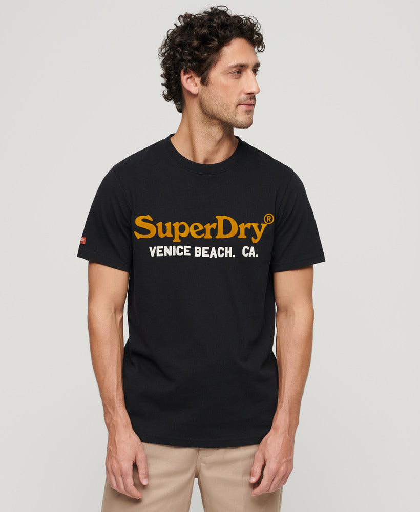 Venue Duo Logo T Shirt - Nero Black Marl - Superdry Singapore