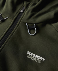 Sport Tech Logo Loose Zip Hood - Army Khaki - Superdry Singapore